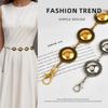 European and American High-end Double Disc Metal Simple Waist Chain Women's Design Personality Versatile Dress Belt