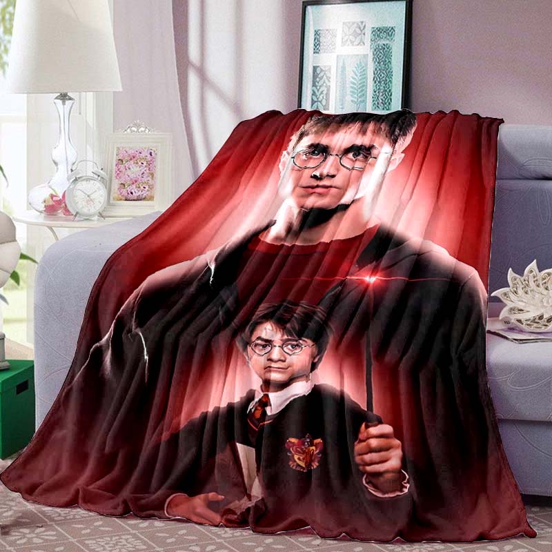 Harry Potter Print Blanket Warm  Comfortable Flannel Blanket for Bedrooms, Sofas, Beds, Chairs, Picnics, Travel -LXR31