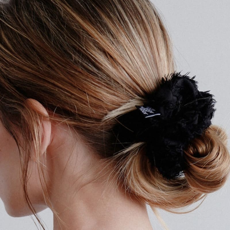 For Lace Flower Scrunchie_Black