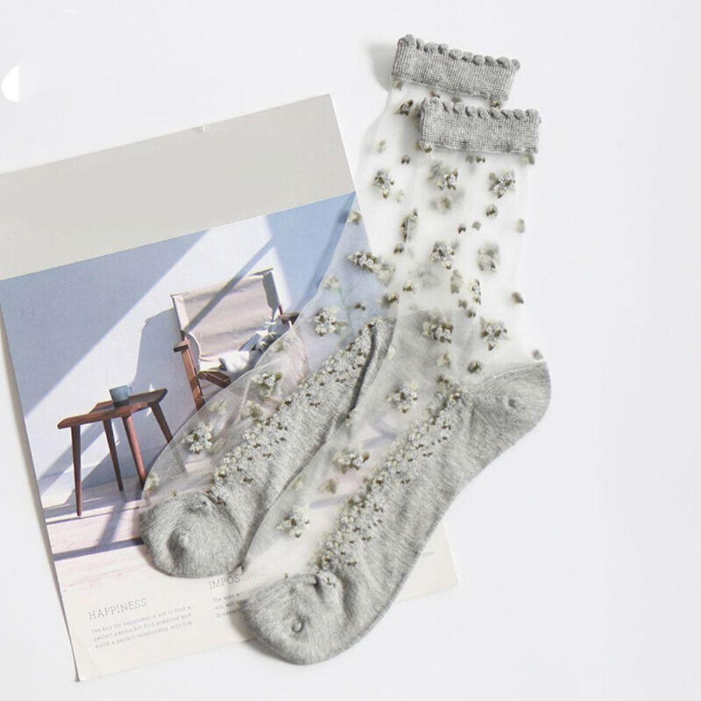 Elastic Flower Ankle Hosiery Transparent Sheer Ankle Sock Fashion Lace Summer Socks