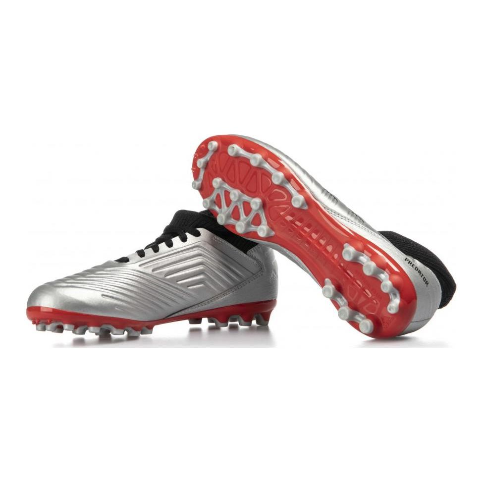 Adidas 19.3 AG Comfortable Durable Low-Top Kids Soccer Shoes Kids Soccer Shoes Silver Black G25798