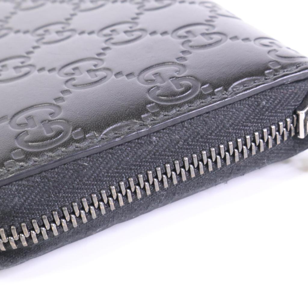 Gucci [Stan Bardzo Dobry] 307987 CWC1R 1000 Skóra Guccissima Zapinany na Zamek Długi Portfel Długi Portfel (z kieszenią na monety) czarnyUżywany