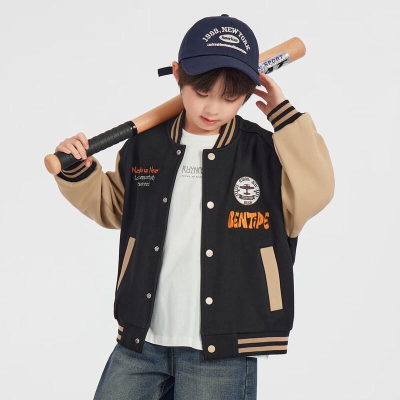 Duoduojia Boys' Sport Style Color-block Baseball Jacket