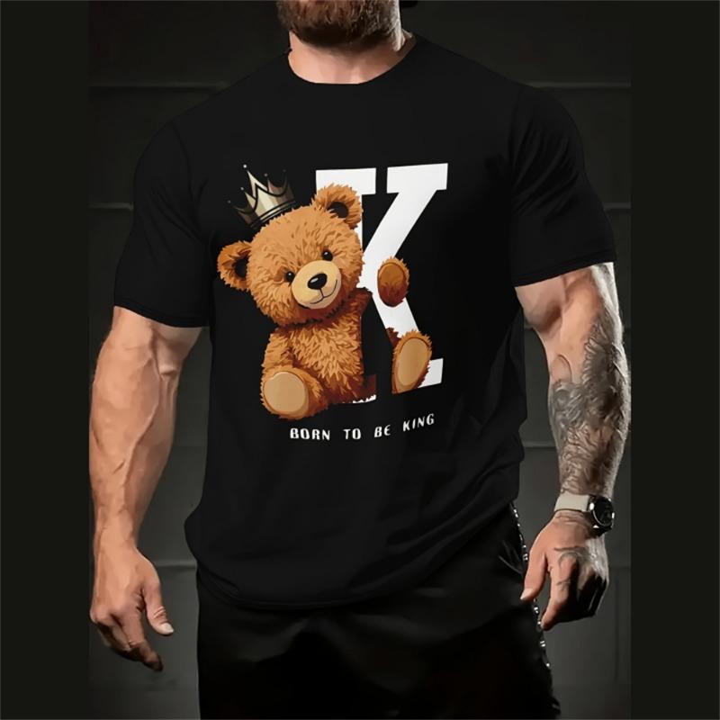 Fun Cartoon Duck Print Men's T-Shirt Casual Summer Casual Short Sleeve Pullover Fashion T-Shirts Outdoor Male Overszied Clothing
