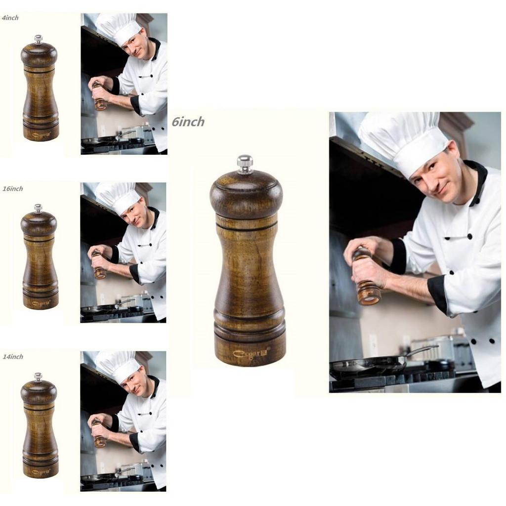 Kitchen Seasoning Grinder Set With Oak Antique Finish For Home Cooking And Spice Storage