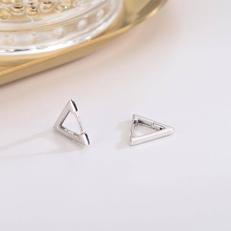 

Серьги-треугольники из стерлингового серебра 925 пробы — в японском и корейском стиле с бриллиантовым акцентом ES1124 платиновый