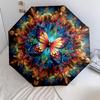 1 PC Automatic Folding Umbrella - Butterfly Pattern, Portable & Foldable Design with 8 Ribs, Christmas Birthday Gifts