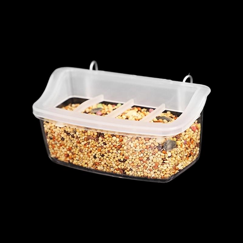 Transparent Bird Feeders for Easy Monitoring of Food Level and SpillProof Design Feeding Station for Bird Cage Hanging
