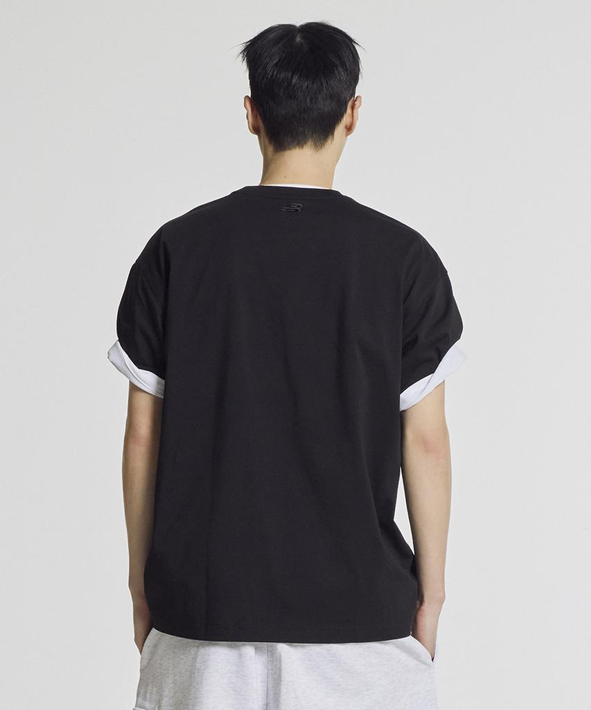 Nyuballanseu Nbneg21403 / Uni Essential Center Logo Short Sleeve T-Shirt (Black)