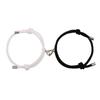 2pcs Simple Alloy Heart-Shaped Magnet Couple Bracelet, Attractive Male And Female Hand Ropes, A Versatile Couple Accessory
