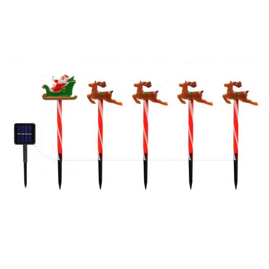 Solar Christmas Stake Lawn Decor with Santa Lights Waterproof Outdoor And Snowman Warm White LED