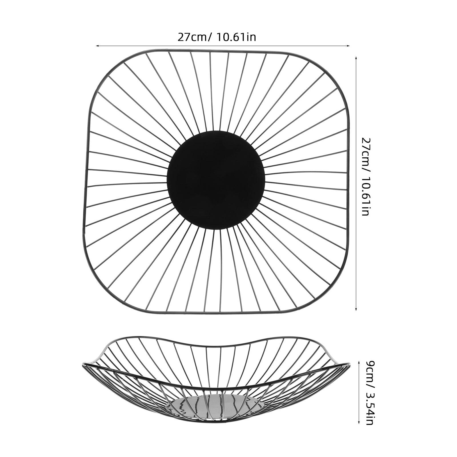 1Pcs Iron Art Fruit Bowl Creative Shape Snack Plate Black for Restaurant Home Hotel Fruit Storage Holder Metal Wire
