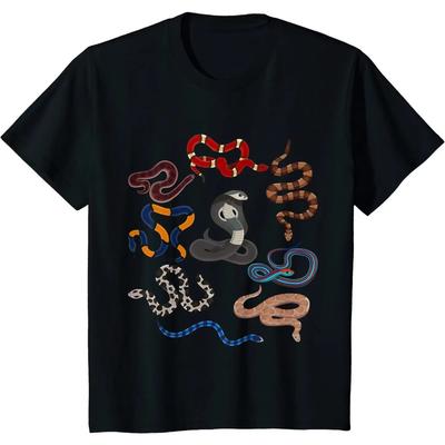 Schlange Tier Wildtier Reptil Geschenk T-Shirt 100% Baumwolle O-Ausschnitt Sommer Kurzarm Lässig Herren T-Shirt Größe S-3XL
