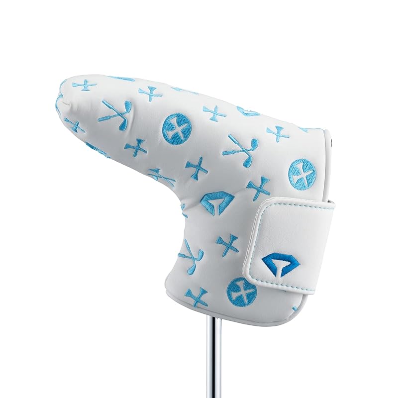 

DAIYA GOLF Покриття для паттера Diamond, лезо, для пін-типу, магнітне, вишитий монограмний ПУ-шкіра, PC-5001, Розмір 10, Білий