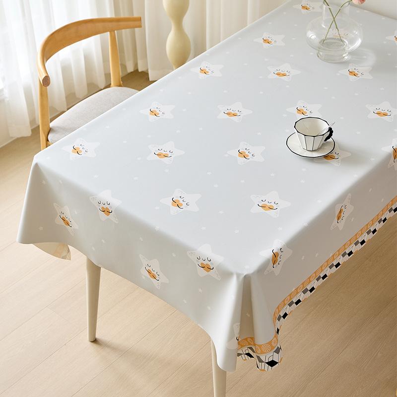 Tovaglia Rettangolare in Ecopelle con Stampa Floreale di Campagna Impermeabile Resistente all'Olio Resistente al Calore Copritavolo Senza Lavaggio