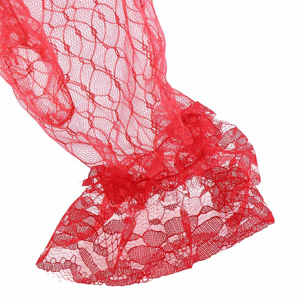 Elastic Banquet Dinner Dress Short Autumn Wedding Bridal Mesh Gloves Lace Gloves Thin Mittens