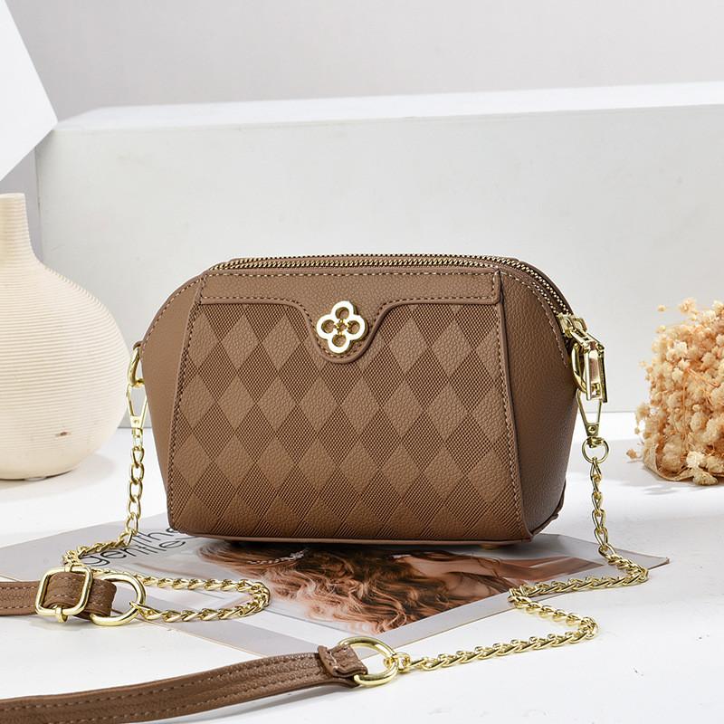 

Trendy Quilted Crossbody Bag In Stylish Gray Pink Ivory And Black Colors For Everyday Use Khaki