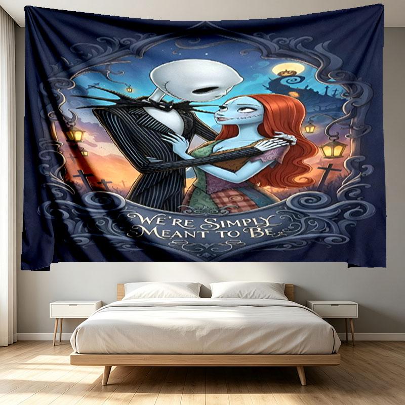 The Nightmare Before Christmas Print Tapestry - Portable Wall Decor Cloth, for Home, Dorm, Travel, Bedroom, Living Room - Ideal Birthday Housewarming 