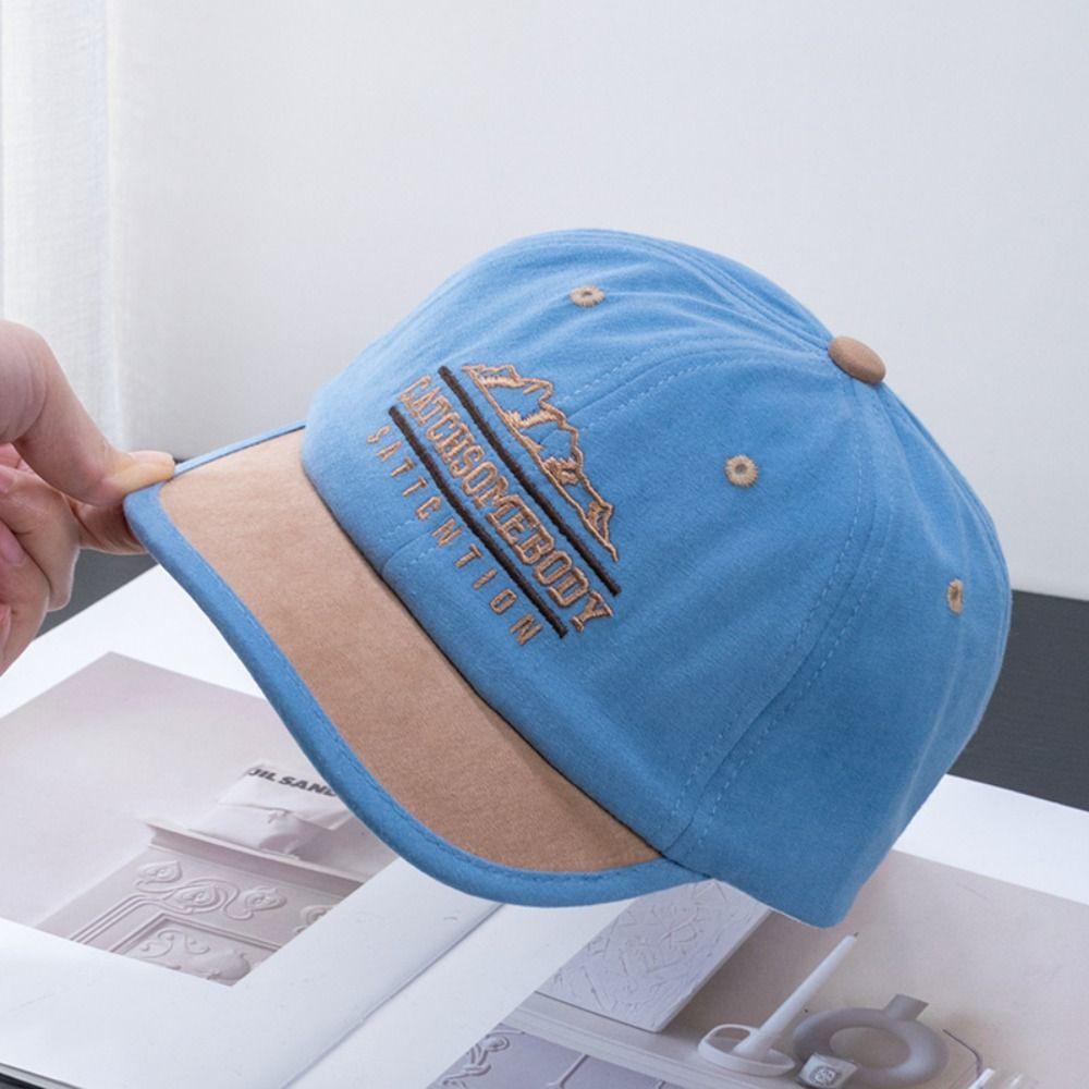Korean Style Letter Baseball Cap Casual Sunscreen Hat Simple Short Brim Baseball Hat  Women