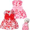 1 Pc Pet Summer Dress Cat & Dog Cute Floral Pattern Cool Skirt Valentine's Day and Wedding Dress