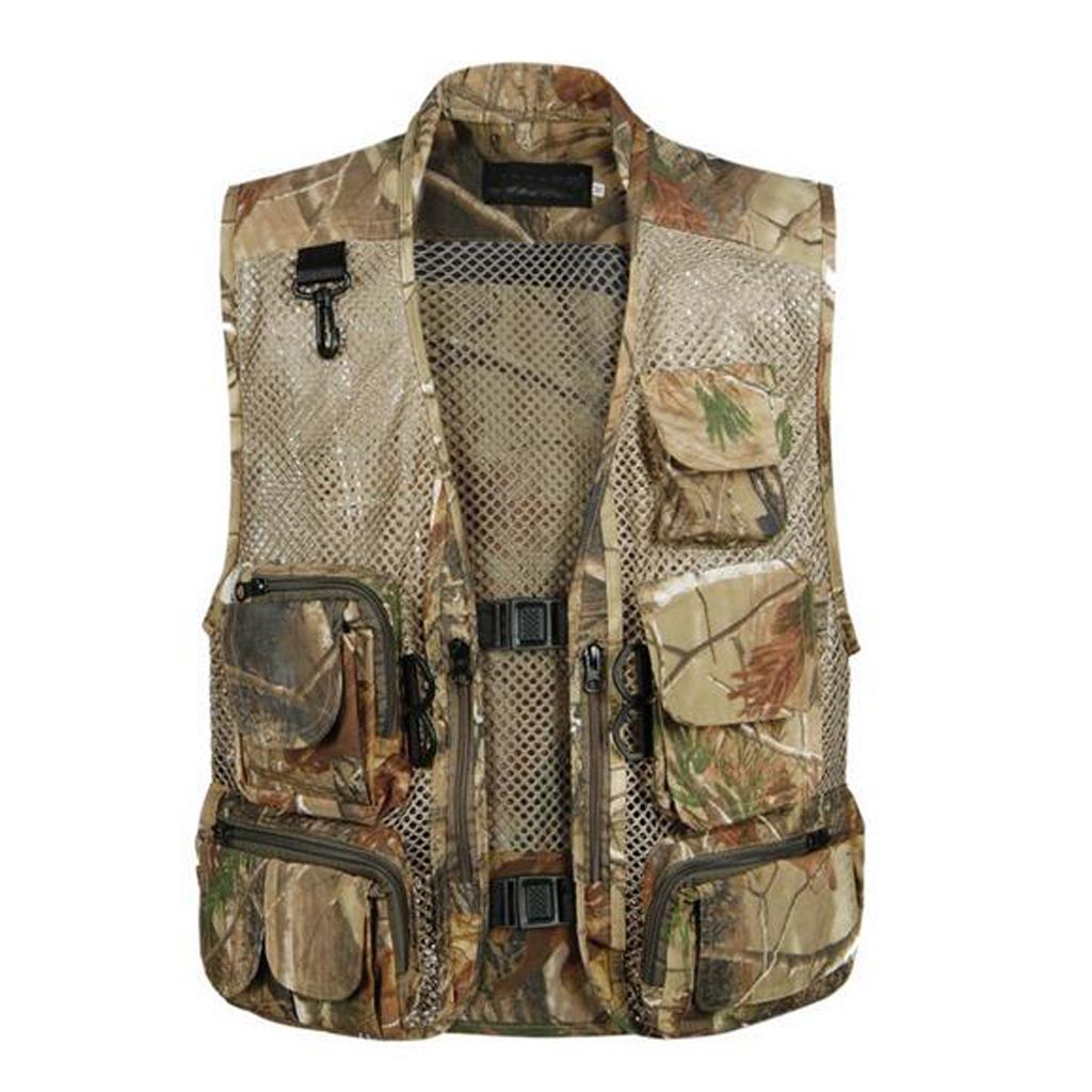 Pockets Fishing Mesh Men Travel Waistcoat Jacket Costume - L XL XXL