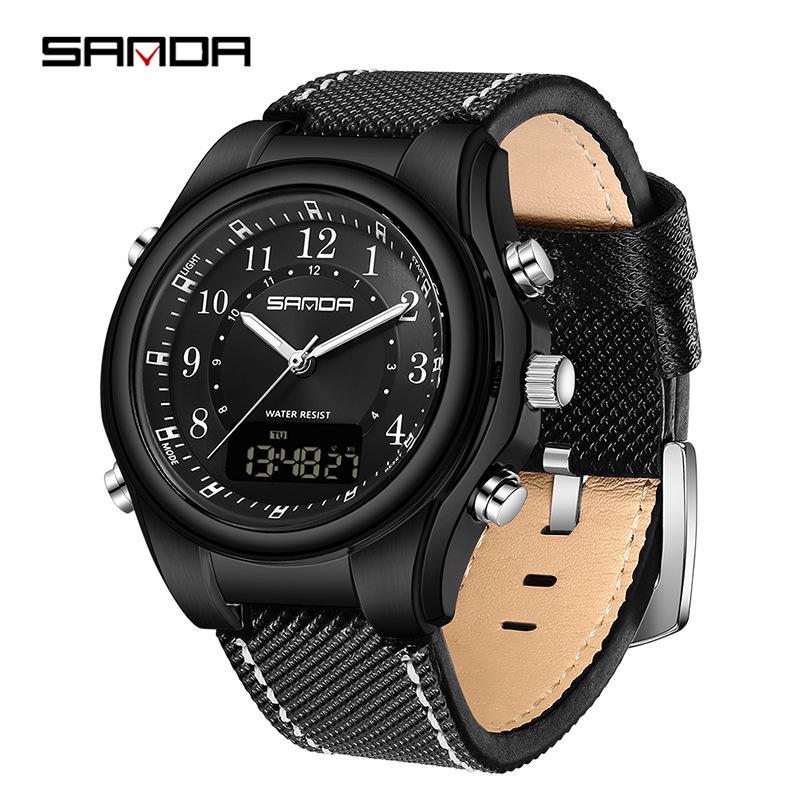 Sanda Multifunctional Luminous Snooze Waterproof Men s Student Electronic Watch with Alarm Clock