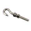 16Pcs M5 Stainless Steel Eye Bolt with Nut and Washers Long Shank Threaded Rod Round Hook Eyelet Bolt Screw