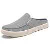 Men's Casual Cotton Linen Backless Moccasins - Solid Color Low-Top Slippers
