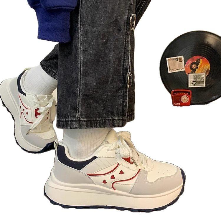 High-value sports women's new thick-soled heightening simple dad shoes versatile Korean version of casual soft-soled breathable Forrest Gump shoes