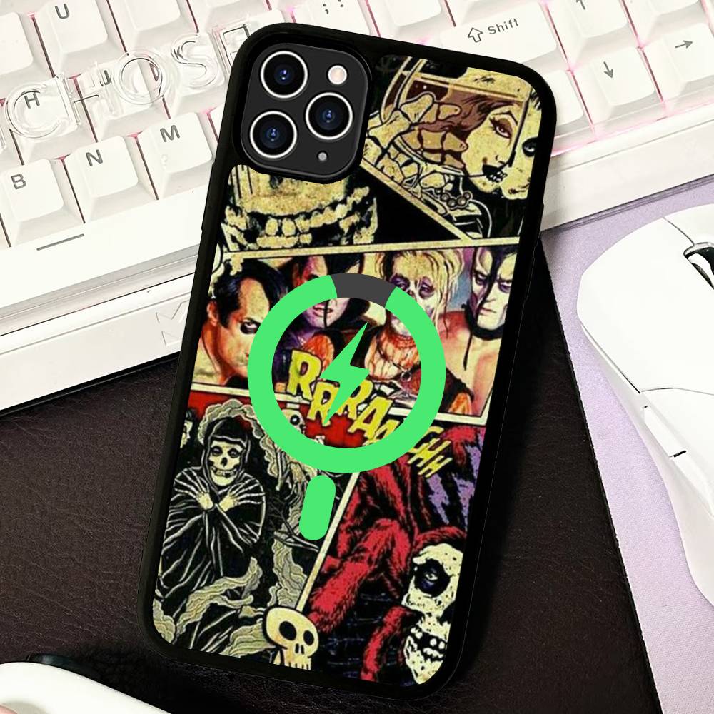 Classic Punk Band M-Misfits Magnetic Phone Case For IPhone 16 15 14 13 12 11 17 Pro Max Plus Wireless Charge Cover