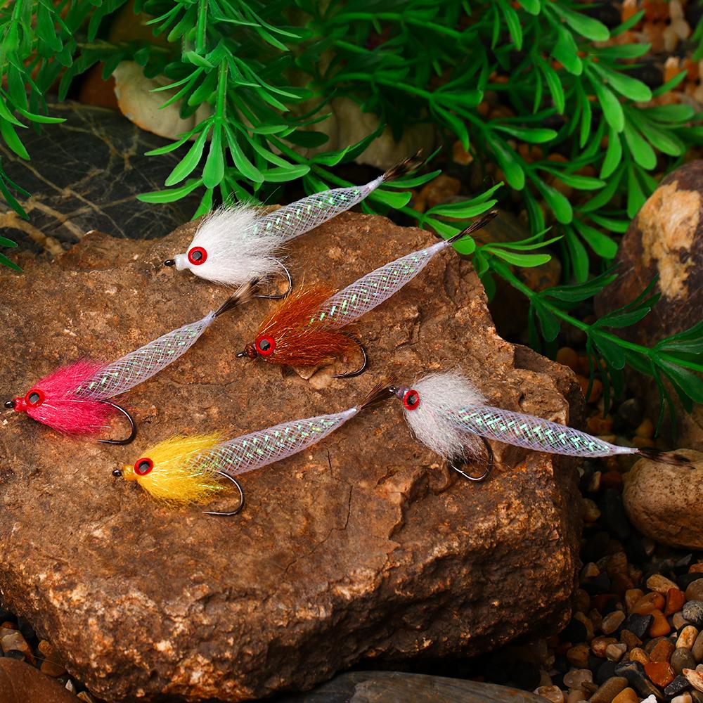 5 Stück/Box Schnell sinkend Mylor Flash Tube Streamer Fliege Leicht Großvolumig 5 Farben verfügbar Forelle Barsch Hecht Angelköder
