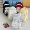 Schoolbag Japanese School Bag Female Cat Letter Plaid Large Capacity Backpack Sweet Versatile Junior High School Girls Light Backpack