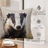 Federa per Cuscino Decorativa Ritratto di Tasso Carino Stampa Stile Pittura ad Olio Animale per Amanti della Fauna Selvatica Decorazione per la Casa