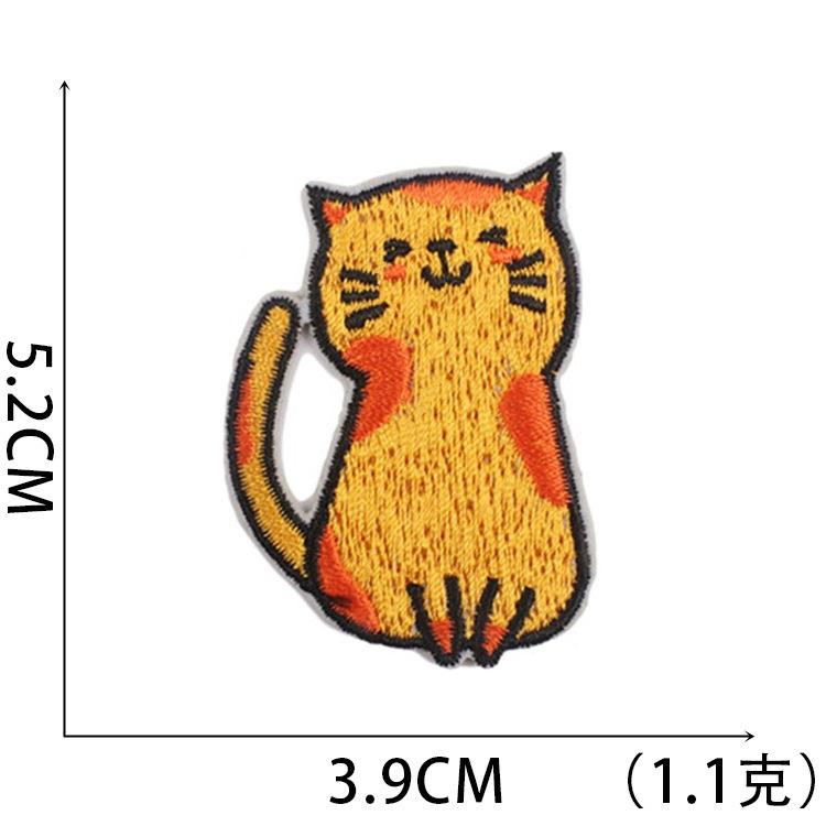 Cute Cat Family Embroidery Cloth Sticker Ironing Patch Sticker Computer Embroidery Label Cartoon Flower Cat Embroidery Sticker Kitten