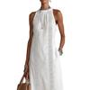 Women's Solid Color Loose Long Crew Neck Vest Fashion Casual Women's Dress