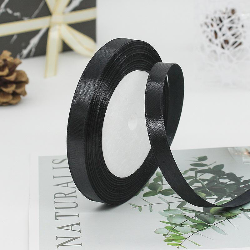 Factory Wholesale 1.5 Inches Single Sided Pastel Satin Ribbon Decorative Polyester Fabric Solid Logo Hair Gift Decoration