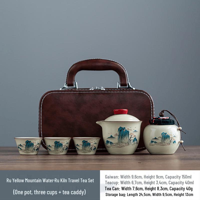 Chaxun Ru Kiln Portable Travel Tea Set