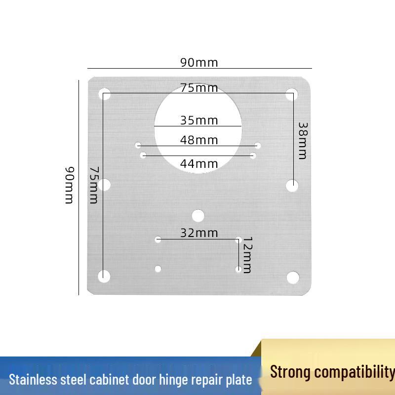 Stainless Steel Cabinet Door Hinge Repair Plate Kit