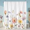Sunflowers Lavender Shower Curtains Green Plants Popular Flowers Small White Daisy Butterflies Hanging Curtains Bathroom Decor