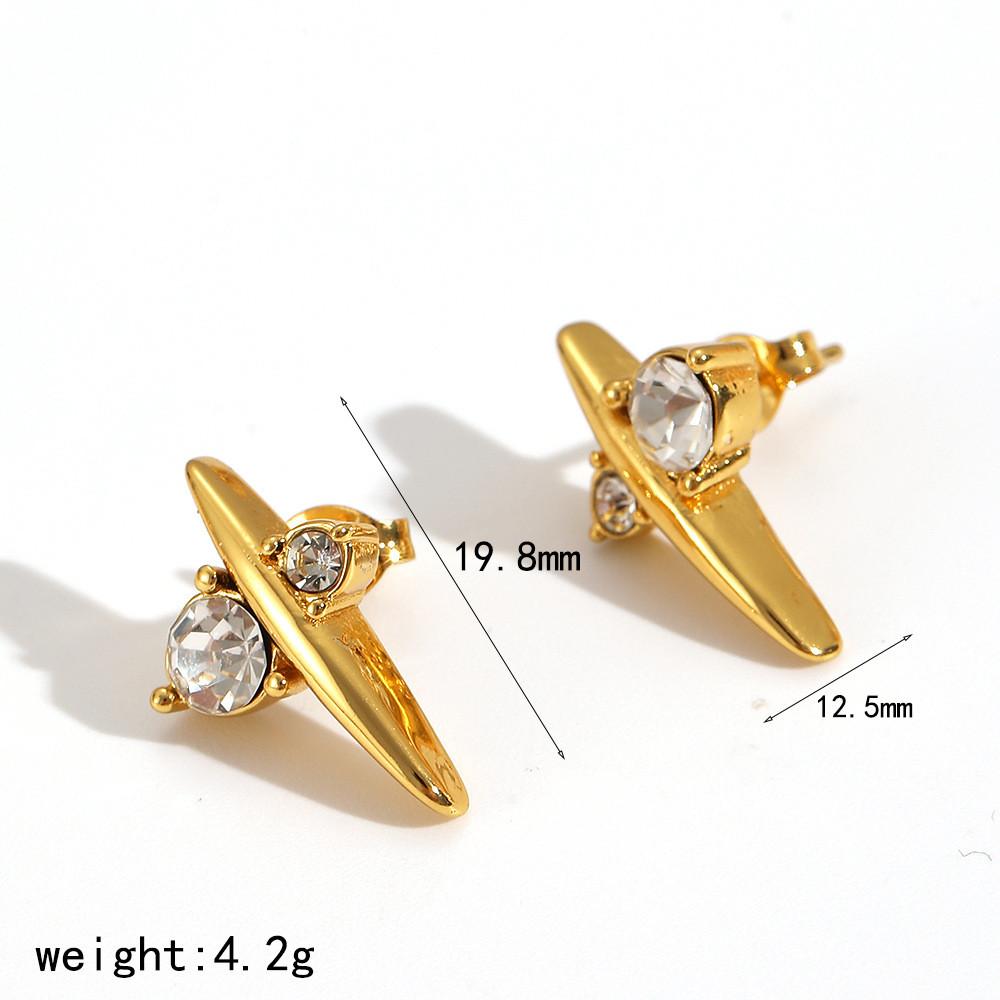 Modern Irregular Water Drop Zircon Earrings For Women With Stainless Steel Ear Studs Style C