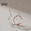 Mobius Band Circles Necklace Intertwined Rings Couple Strip Men Women
