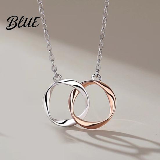 Mobius Band Circles Necklace Intertwined Rings Couple Strip Men Women