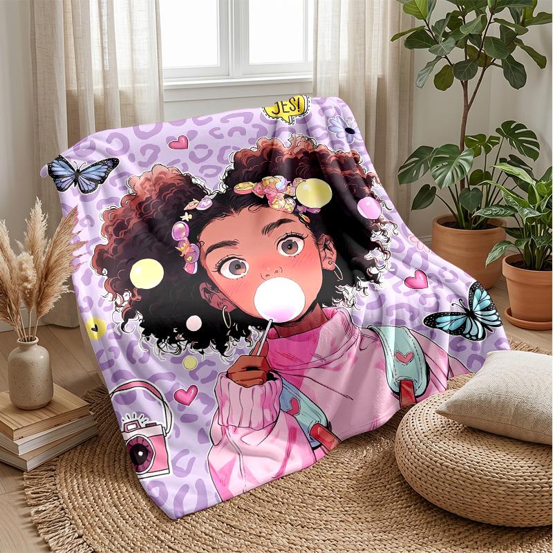 

Butterfly Under Moon blanket Personalized Name Flannel Blanket Soft Cozy Plush Throw for Sofa Bed Lightweight Home Decor 75x90cm