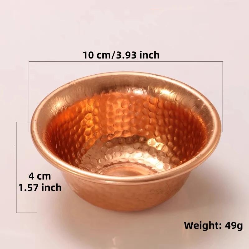 Буддийская Красная Медная Алтарная Чаша, Чаша для Святой Воды Подношений, Благоприятная Резная Молотковая Чаша, Тибетская Настольная Декоративная, 1 шт, 10 см
