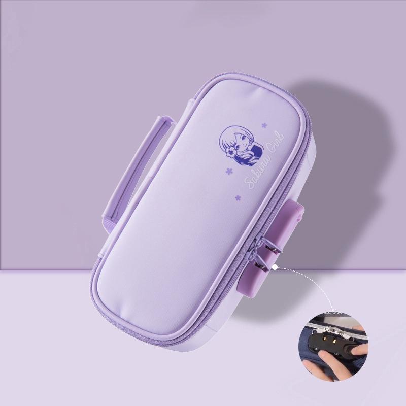 

Portable Password Lock Pencil Case Boy Canvas Pencil Bag Large Capacity Pencil Cases Bag Kids Pen Case Gifts Student Stationery