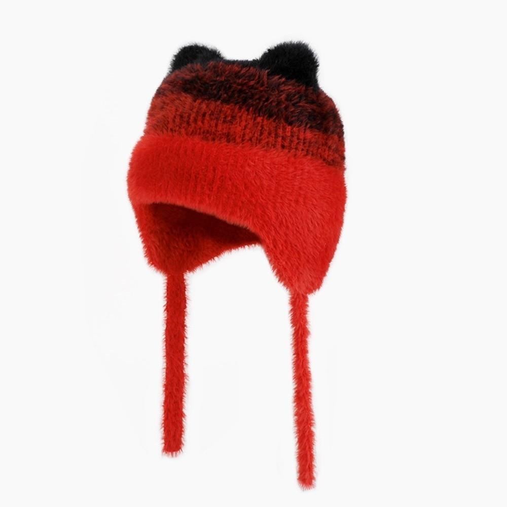 Keep Warm Children Knitted Hat Cute Cat Ear Beanie Hat Cute Plush Warm Hat  Boy Girl