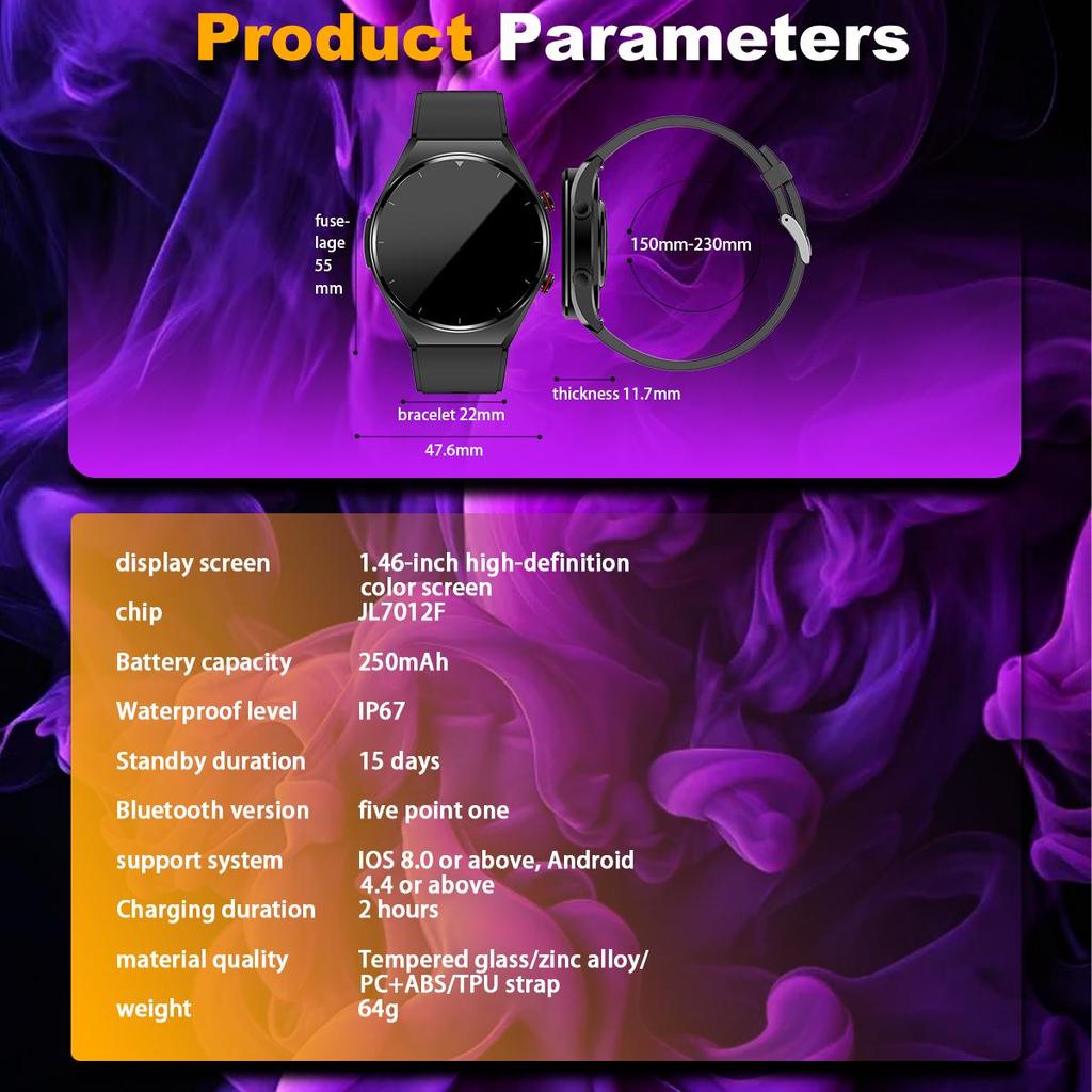 SACOSDING New Smart Watch Men Women Blood Oxygen Blood Pressure Full Touch Screen Sport Watch ECG+PPG Health Monitoring Smartwatch+Box
