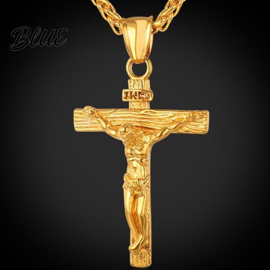 Women Necklace Jesus Pendant Men Cuban Chain Retro Stylish Religious