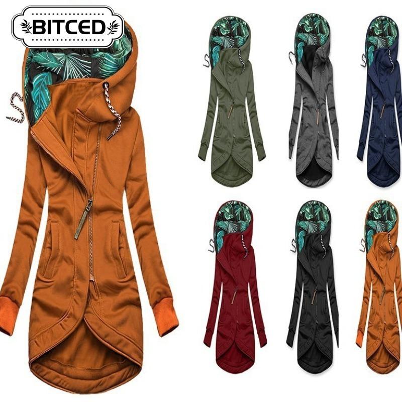 BITCED Damen Vintage Casual Herbst Winter Langarm Jacken & Mäntel