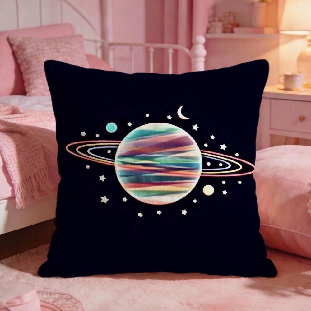DecorCartoon PlanetS Cushion Cover Premium Comfort Reversible Pillow Cove Two in One Design for Any Room Car Interior